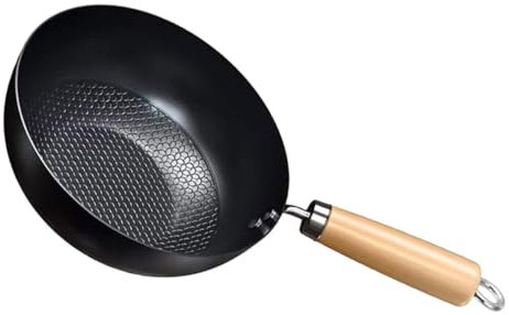 Cabilock Sartén Antiadherente Wok Pequeño Hierro Cocina Fácil Sujetar Mango Aislante