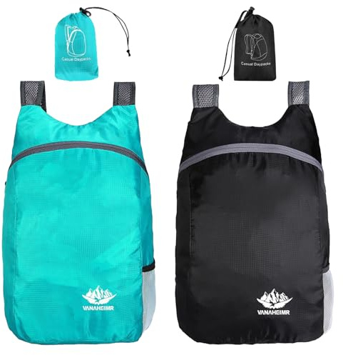 TYXHXTF 2 Pcs Ultraleicht Faltbar Klein Rucksack, 20L Wanderrucksack Herren Damen für Wandern Travel Reisen Radfahren Klettern