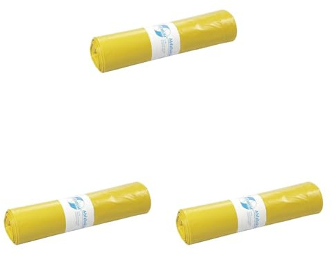 Müllsäcke DEISS PREMIUM gelb 60 my, 120 Liter (Packung mit 3)