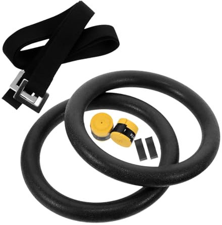 Mikikit Anelli Da Ginnastica Per Sbarra Per Trazioni Regolabili Con Cinghie Robuste, Set Da Per Esercizi Indoor, Rinforzo Muscoli Addominali e Allenamento Palestra Domestica