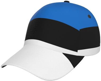 Flagge Estlands, stilvolle gebogene Baseballkappen, verstellbar, für Sommer, Strand und tropische Abenteuer, Schwarz, Schwarz , Einheitsgröße