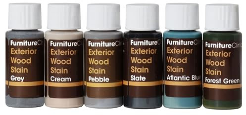 Tinte para madera exterior (kit probador, colores), secado rápido y fácil de aplicar, tinte concentrado para madera al aire libre, muebles de jardín, ventanas y revestimiento