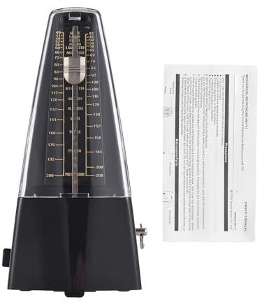 Mechanisches Metronom, tragbar, einstellbare Schlaggeschwindigkeit, lauter Ton, präziser Takt, stilvoll, langlebig, für Klavier, Gitarre, Schlagzeug, Guzheng, mehrere Farben, (Schwarz)