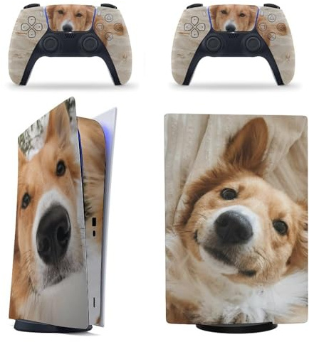 Personalized Skin for PS5 Console Controller with Photos Pictures Custom for PlayStation 5 Skins Wraps Customized Vinyl Sticker Decal Cover Compatible with PS5 (Digital Version)