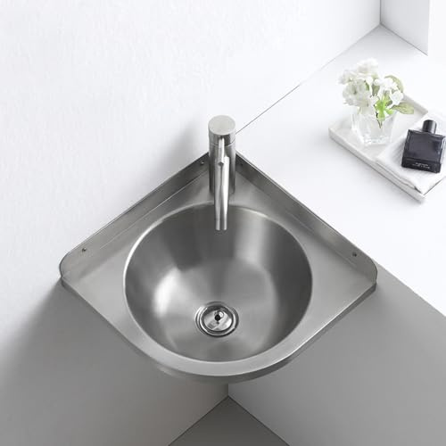 Lavabo Fregadero De Esquina De Pared For Cocina, Fregadero De Un Seno, Lavabos Triangular De Acero Inoxidable, Lavabos Pequeños For Baño, Lavabo Compacto For Caravana.