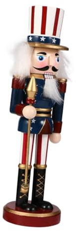 ELAYARD Holz Nussknacker Soldat Handbemalt Weihnachtsdeko Puppenfigur Robust Klassisch Farbig für Home Office Desktop Festliche Atmosphäre