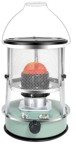 Kerosene Heater, Portable Heater, Indoor and Outdoor Use, Height Adjustable for Heating and Cooking, Non Electric Small Heater(Green,Metal chimney)