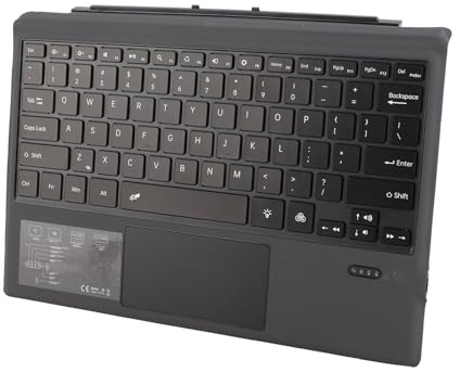 Alomejor Magnetische Tablet-Tastatur mit 5.0 – Farbenfrohe Tastatur mit Hintergrundbeleuchtung und Touchpad für Pro 7, Lange Akkulaufzeit für Studenten (Black)
