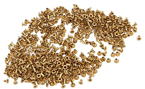 Oytrui Rivetti Cavi da 500 Pezzi, Accessori per Borse per Abbigliamento in Ottone con Superfici Levigate Bordi Arrotondati, per Borse in Pelle Borse Scarpe Cappelli Vestiti (1,5x3x3 mm)