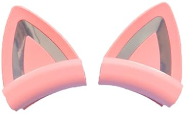 Pink Cat Ears for Headphone, Silicone Cute Cat Ear Headphone Attachment, Detachable Headphone Accessories, Suitable for Most Headphones