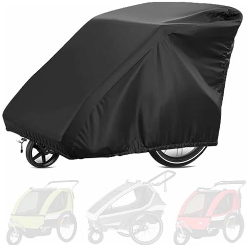 Telo Copribici, Copri Rimorchio Bicicletta Impermeabile 55x33x39 Oxford 210D con Rivestimento in PU, Bici per Bambini Anti-UV/Antivento/Antipolvere con Coulisse, Coperture per Ripostiglio Esterno