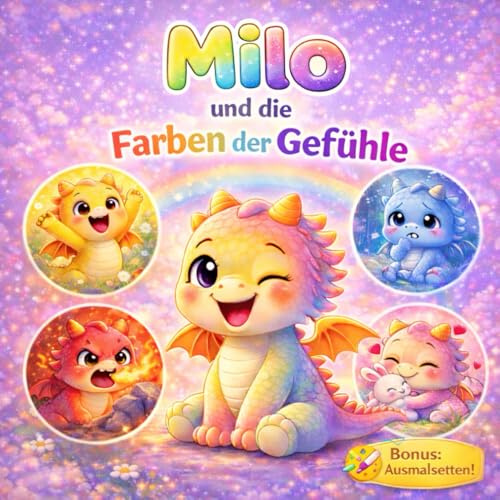 Milo und die Farben der Gefühle: Ein liebevolles Kinderbuch über Emotionen und Gefühle für Kinder ab 3 Jahren – Lernen, verstehen und zur Ruhe kommen (Milo, den kleinen Drachen)