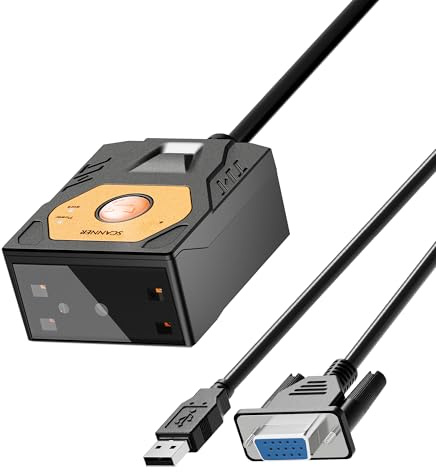 NETUM NT-480 (RS232) Inbäddad streckkodsläsare, fast montering 2D-skanner för QR och 1D-koder, handsfree rundstrålande skanningsmodul för industriell automatisering, kiosk, OEM och produktionslinje
