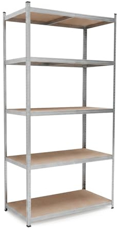 BELKO® Schwerlastregal C224 Verzinkt, 200x100x60 cm tief, XXL Lagerregal & Kellerregal, Metallregal mit 5 Böden, Steckregal bis 900kg extrem belastbar (180kg pro Ebene), Werkstattregal