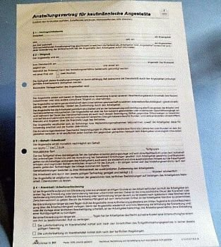 Anstellungsvertrag für kaufmännische Angestellte, 2 Seiten, DIN A4