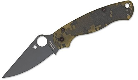 Spyderco Messer Para-Military 2 Camo G-10 Plain BLK Blade, 01SP698