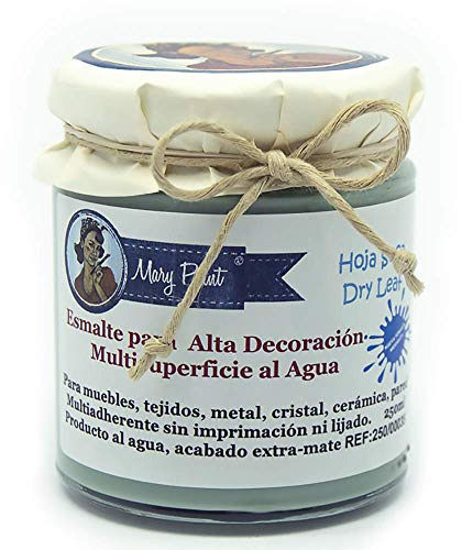 Mary Paint Farbe für Möbel Chalk Paint- Effekt/Kreidefarbe-Effekt, Blattgrün trocken – 250 ml