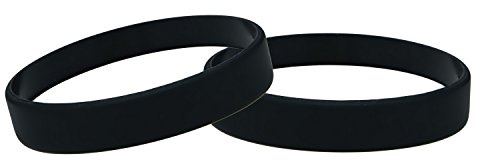 Silicone Wristbands Pack Of 10 Choice Of Colours (Black)