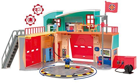 Simba - Sam Le Pompier - Caserma dei Pompieri Pontypandy - Suoni e luci - Figura articolata inclusa - Numerosi accessori - Dai 3 anni - 109258282002