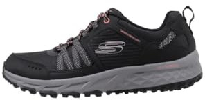 Skechers Escape Plan - Endless Pursuit, Trekking Taglio Basso Donna, Bordo Rosa Caldo Della Maglia Di Pelle Nera, 38 EU