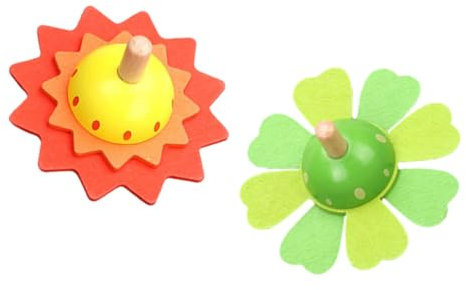 Toyvian 2pièces Lot de Toupies Rotatives Bois Jouets Gyroscopiques pour Garçon Et Filles Design Traditionnel Coordination Œil-Main Solide Et Sûr pour Jeu Éducatif Et Détente Enfantine