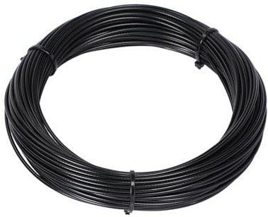 Aoktorkit 20m Black Coated Wire Rope 2mm Stainless Steel Wire Cable 7x7 Strand Cores Steel Wire Rope Cable for Garden Climbing Plants