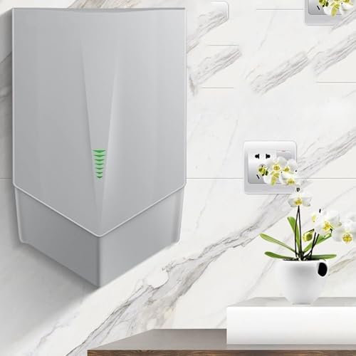 Asciugamani elettrico a induzione completamente automatico da 1500 W,asciugamani elettrico a parete,materiale ABS di alta qualità,uscita dell'aria a due vie,per bagni pubblici,hotel ecc.,Silver