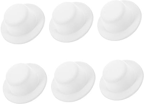 BCOATH 6stücke Teiliges Miniatur Hüte Dekorative Handwerksartikel Für Hochzeiten Und Feste Weiße Formelle Hüte Für Puppen Und Bastelprojekte