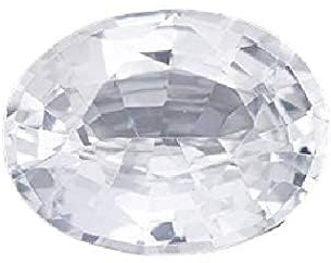 INDIA MADE Stoneflex - Piedra de zafiro blanco natural de 9,25 ratti/8,54 quilates, piedra preciosa certificada natural/ovalada, B0CWLJHNK5, plata, zafiro creado, Plata, Zafiro sintético