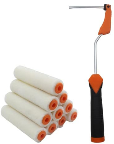 Bälte 10 färgrullar och 1 handtag, velourfärgrulle, färgvalskärna av fårull (13 cm)