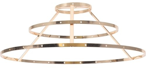 Cabilock Vintage Lampenschirmgestell aus Eisen 3-stufiger Drahtschirm für Kronleuchter Selbstgemacht Ringlampenschirm Robust und Fein Verarbeitet