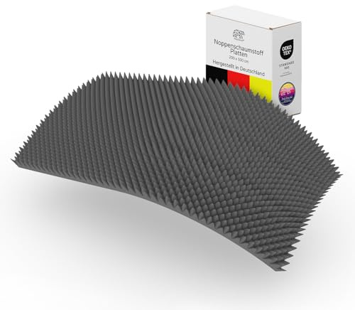 PolySound Noppenschaumstoff Schallschutzmatte - 200x100x7 cm, Akustikpaneel aus Schaumstoff für Effektive Schalldämmung, Schaumstoffplatte Anthrazit