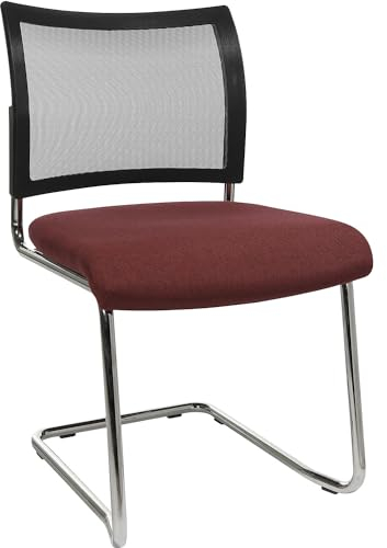 TOPSTAR | Besucherstuhl | stapelbar | Freischwinger | Netz-Rückenlehne | VE 2 STK | Bordeaux