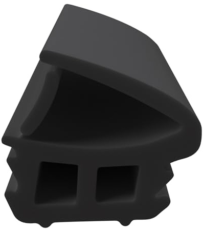DIWARO® Stahlzargen-Dichtung SZ192 | grau oder schwarz | 5 lfm für Haus- und Innentüren. Zum Schallschutz und abdichten der Tür. Bestehend aus TPE (Thermoplastischen Elastomer) (schwarz)
