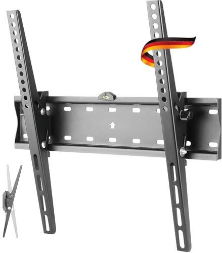SCHWAIGER LWHT5540 513 Support TV Mural 32-75 Pouces Support TV Mounting Suspension TV inclinable, Max. 40kg Max. Norme VESA 400x400 Noir avec Accessoires de Montage et Niveau à Bulle intégré