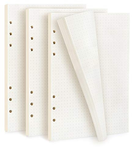Diealles Shine 3 Packung Gepunktetes Papier A5 Nachfüllbar, 135 Blätter 6 Löcher Nachfüllpapier Dot Grid Paper A5 für Filofax, Notizbuch, Tagbuch, Skizze, Malere