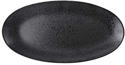 Plato Ovalado De Cerámica Japonés Para Servir Plato De Pescado De Cerámica Japonesa, Plato Negro