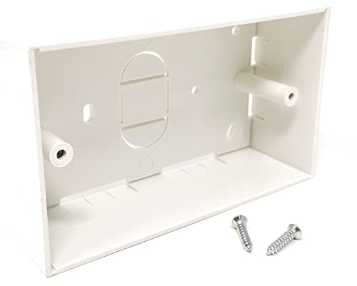 MainCore Surface Dual Mounting Back Box for Electrical & Ethernet Faceplate CAT5e CAT6 CAT6A CAT7 CAT8 (Dual 146mm x 86mm x 45mm)