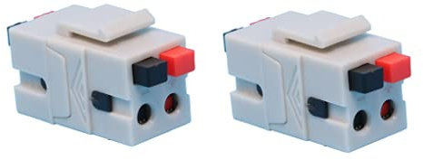 RiteAV Lautsprecher-Federclip, Keystone-Buchse für Wandplatten, Buchse auf Buchse, Grau, 2 Stück