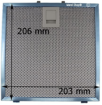 Marel Shop® - Filtro Metallico Antigrasso in Alluminio 206 x 203 mm per Cappa compatibile con Falmec per Modelli: VIRGOLA - EVO 50 P.E. - VIRGOLA PLUS 60-90 - CGIW50 - CGIW70 - CVJN90