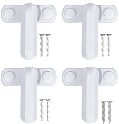 Pinsheng 4 Piezas Tipo T Cierre de Ventanas, cierre adicional para ventana de Antirrobo, Blanco Cerradura de Seguridad de Aluminio para Varios UPVC/PVC de Puerta y Ventana y Seguridad Doméstica