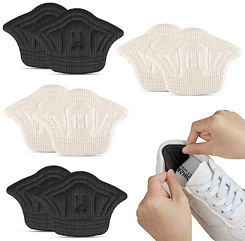 ACWOO Autoadesive Cuscini per Piedi, 4 Paia Cuscino del Tallone Pad per Previene Vescich e Attrito Solette per la Cura dei Piedi