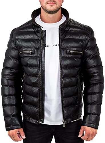 Reichstadt Herren Bomber Echtleder Jacke RS016 Schwarz M