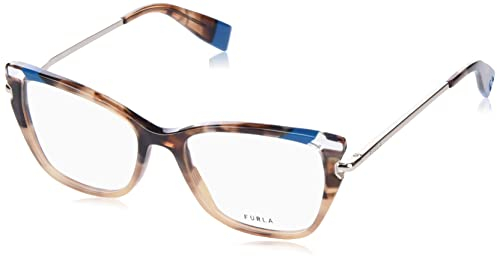 Furla Damen Vfu499 Sonnenbrille, Glänzendes Braun/Havanna-Beige, 66