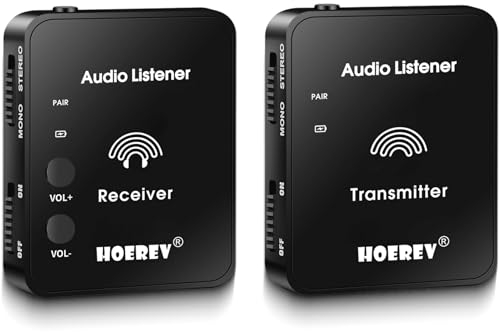 HOEREV Sistema di monitoraggio wireless in orecchio Attrezzature da studio Trasmettitore di sistema professionale Sistema di chitarra per prove di banda da studio Live Performance Camera Record
