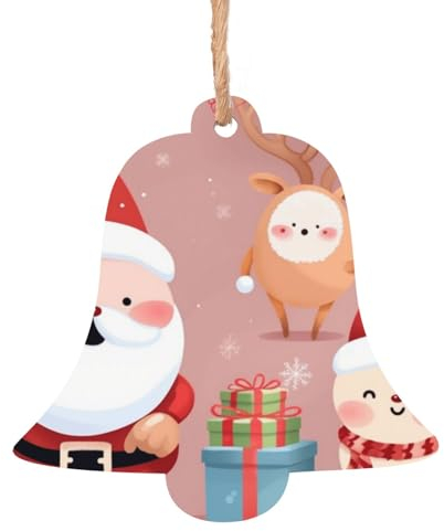 Niedliche Weihnachtsferien Holz Weihnachtsglocke Form Ornamente Holz Weihnachtsbaum Hängende Dekoration Weihnachtsbaum Ornamente mit Seilen für Weihnachten Urlaub Dekorationen