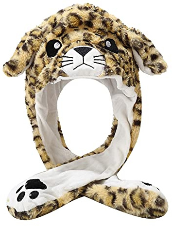 rtdgcv Lustige Tiermütze Plüsch Tiger Mütze mit Beweglichen Ohren Hat Comic-Mütze Ohr Tiger-Formen Winterschutzplüsch warm Familie warme Hüte Mütze Junge Wackelohrenmützen Lustige