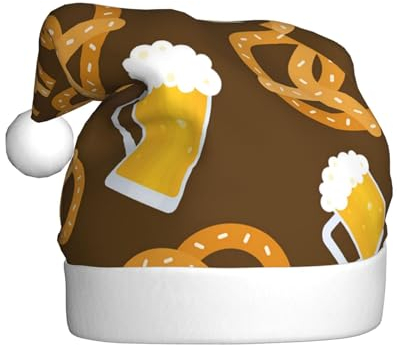 ZORIN Weihnachtsmütze, Bierkrug, Brezel, Unisex, bequem, Plüsch, für Weihnachten, Neujahr, Urlaub, Partyzubehör