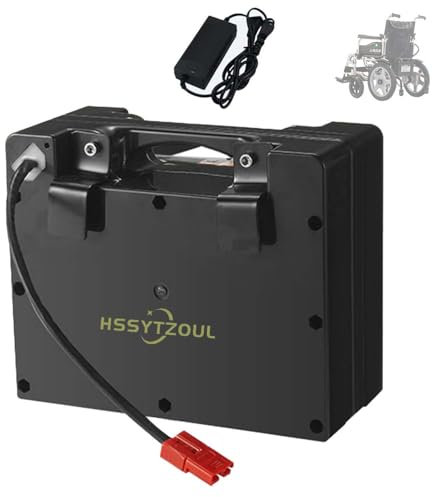 HSSYTZOUL Batería De Fosfato De Hierro Y Litio De 24 V Batería para Silla De Ruedas 20AH/25AH/30AH /35AH Batería De Recambio De Plomo-Ácido(con Cargador),Negro,35ah
