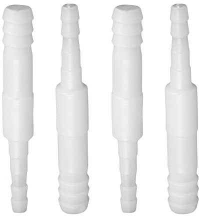 Schlauchverbinder, Schlauchadapter, Luftventilverbinder for Aquarien, gerade, durchsichtiger weißer Kunststoff, Luftleitungsschlauch, Reduzierstück von 4 mm auf 8 mm, 4 Stück